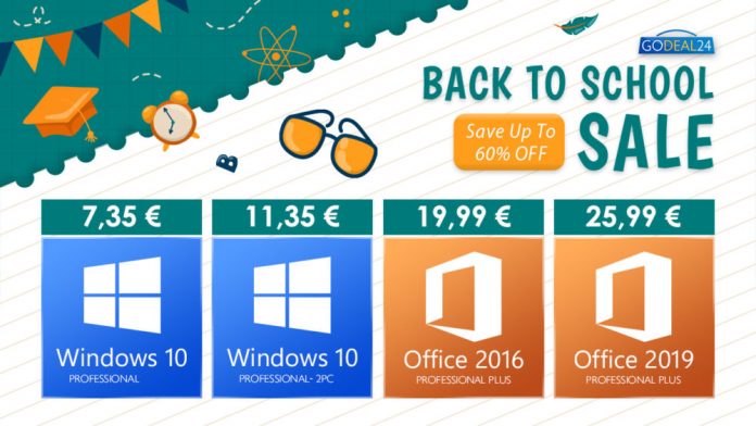Godeal24 Back To School Προσφορές: Office με κάτω απο 20€ και Windows 10 με 7