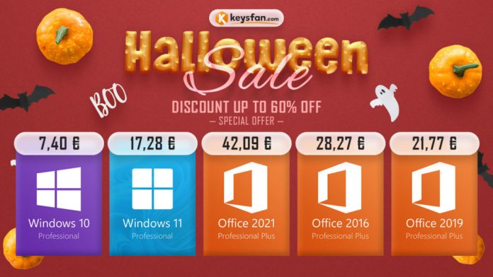 Halloween προσφορές σε δηλοφιλές λογισμικό, όπως Window 10 με 7