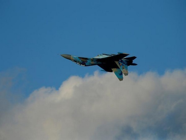 A Ukraine Air Force Su 27 Flanker Fighter Aircraft Performs An Inverted Flypast During The Malta International Airshow