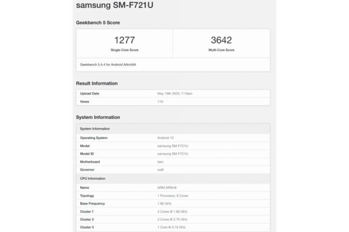 Samsung Galaxy Z Flip4: Στο Geekbench με υποτιθέμενο Chipset Snapdragon 8 Gen 1+