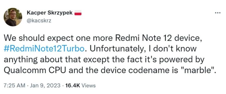 H Redmi ίσως κυκλοφορήσει ένα μοντέλο Note 12 Turbo